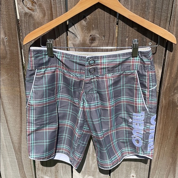 O'NEILL PLAID BOARD SHORT SURF SWIM Sz 0 - Picture 1 of 7